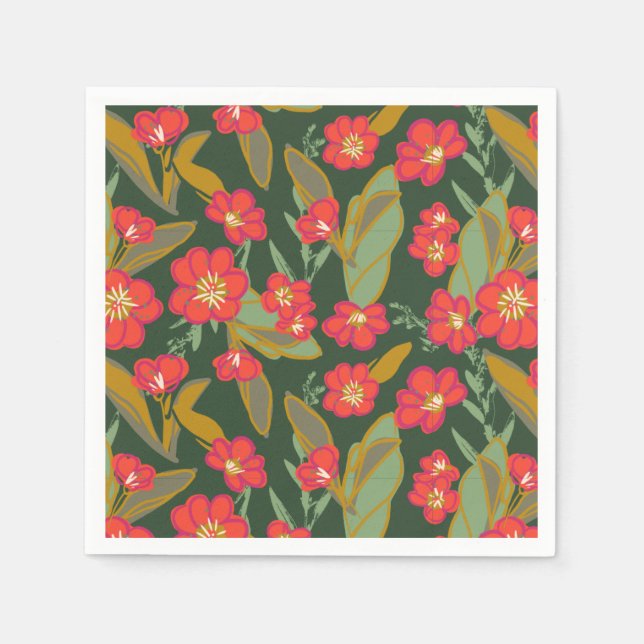 Servilleta De Papel Flor tropical suave caribeña (Anverso)