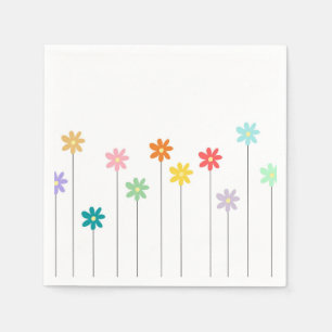 Servilleta De Papel Flor Vintage Colorida