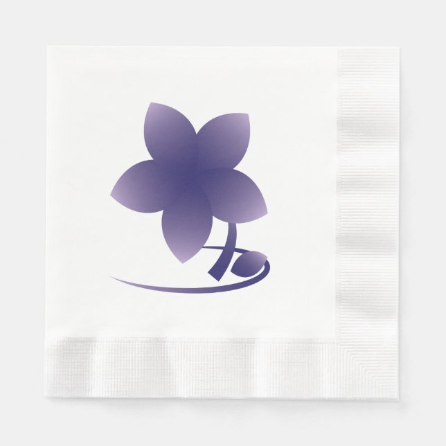 Servilleta De Papel Flor violeta nb (Anverso)