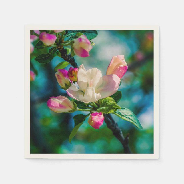 Servilleta De Papel Flor y brotes de arvejas (Anverso)