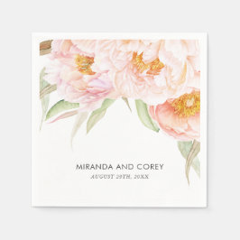 Servilleta De Papel Flora acuarela de color rosa brillante