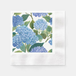 Servilleta De Papel Flora acuarela de hidráneas azules