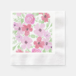 Servilleta De Papel Flora acuática verde rosa y sabrosa