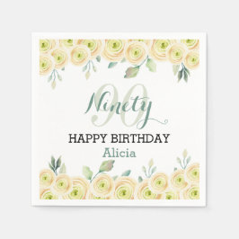 Servilleta De Papel Flora de Bonito de Eucalipto de Rosa Blanca 90 cum