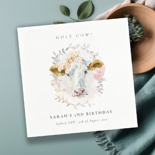 Servilleta De Papel Flora De Granja De Vaca Sagrada Rústica Vieron Cua