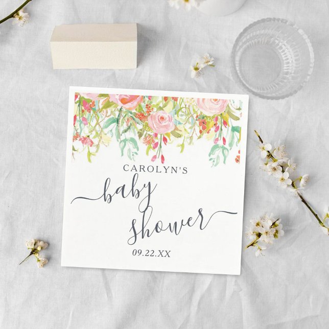Servilleta De Papel Flora de verano de primavera | BABY SHOWER (Subido por el creador)