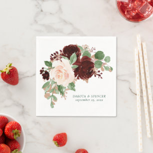 Servilleta De Papel Floraciones rusas Personalizado Rojo de Terracot