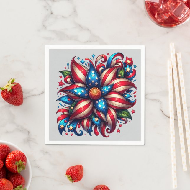 Servilleta De Papel Floral 4 de julio (In situ)
