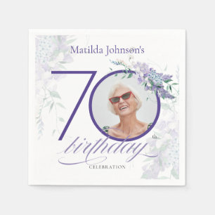 Servilleta De Papel Floral 70 aniversario Personalizado de la glicinia