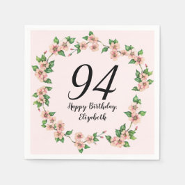 Servilleta De Papel Floral 94th Birthday Pretty Blush Pink