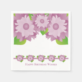 Servilleta De Papel Floral acentuado con púrpura