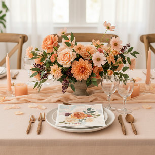 Servilleta De Papel Floral acuarela de otoño