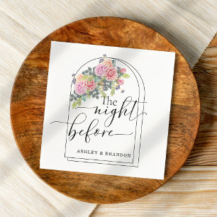 Servilleta De Papel Floral acuarela Guión Mínimo La Noche Anterior