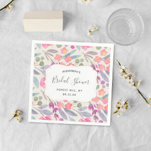 Servilleta De Papel Floral Acuarela Soñadora   Desayuno de Novia