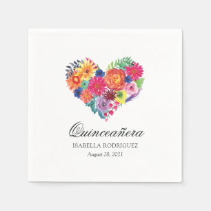 Servilleta De Papel Floral acuática Fiesta Quinceañera