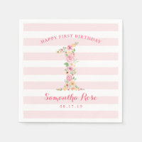 Floral acuática un primer cumpleaños