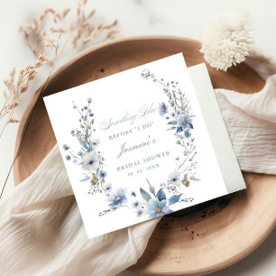 Servilleta De Papel Floral Algo azul antes de hacer ducha de novia