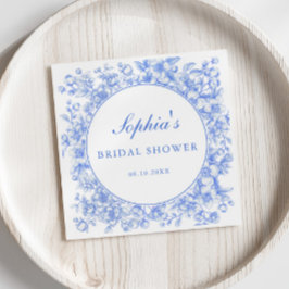 Servilleta De Papel Floral Algo Azul Ducha De Novias