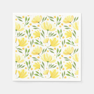 Servilleta De Papel Floral Amarillo