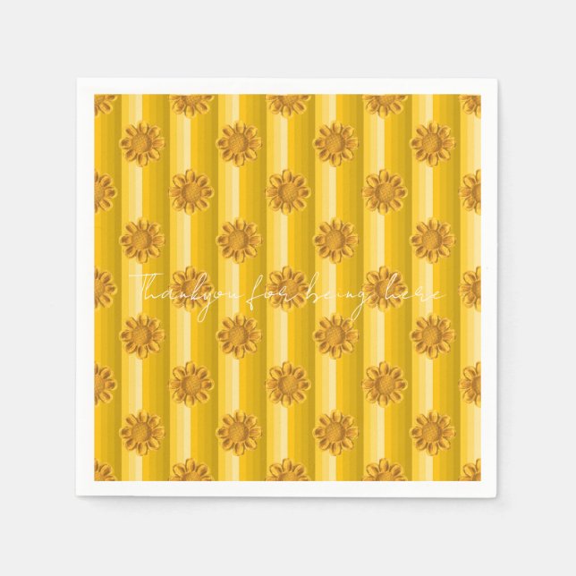 Servilleta De Papel Floral Amarillo (Anverso)
