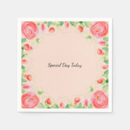 Servilleta De Papel Floral artística en rosa