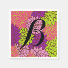 Servilleta De Papel Floral atrevido en verde lima rosa morado tu inici