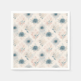 Servilleta de papel floral azul vintage