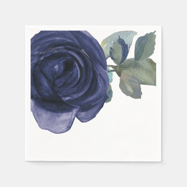 Servilleta De Papel Floral azul violeta índigo violeta (Anverso)