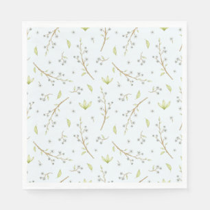 Servilleta De Papel Floral azul y verde ducha de bebé