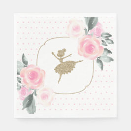 Servilleta De Papel Floral Ballerina Napkins Birthday Party
