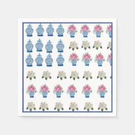 Servilleta De Papel Floral Bandera Americana Ginger Jar Papel Invitado