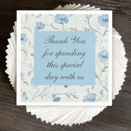 Servilleta De Papel Floral Blue Country Garden Wedding Gracias