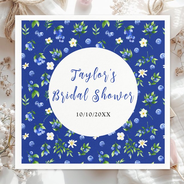 Servilleta De Papel Floral Blueberry Bridal Shower (Subido por el creador)