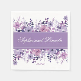 Servilleta De Papel Floral Boda púrpura perfecta