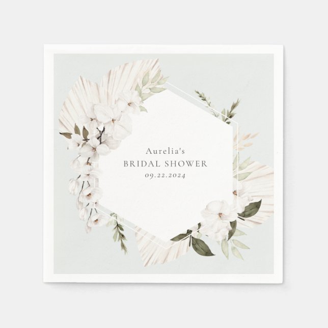 Servilleta De Papel Floral Bohemio Elegante (Anverso)