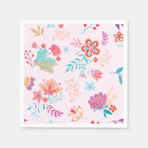 Servilleta de papel floral boho vintage