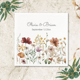 Servilleta De Papel Floral Bonito Jardin Silvestre Aquarela Personaliz