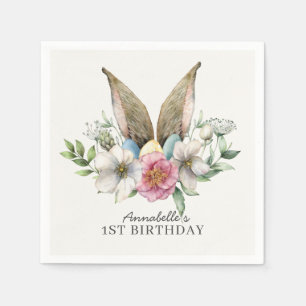 Servilleta De Papel Floral Bunny Ear Birthday