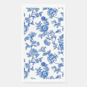 Servilleta De Papel Floral Chinoiserie azul y blanco