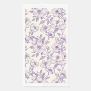 Servilleta De Papel Floral Chinoiserie Lila