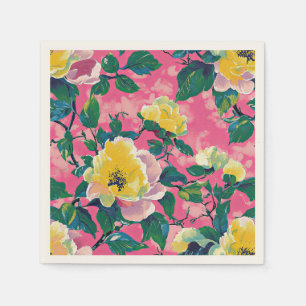 Servilleta De Papel Floral Chinoiserie rosa