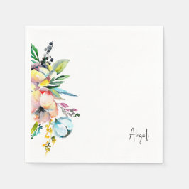 Servilleta De Papel Floral colorida de verano personalizada