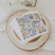 Floral crema azul turbia