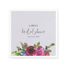 Servilleta de papel floral de acuarela lavanda pol