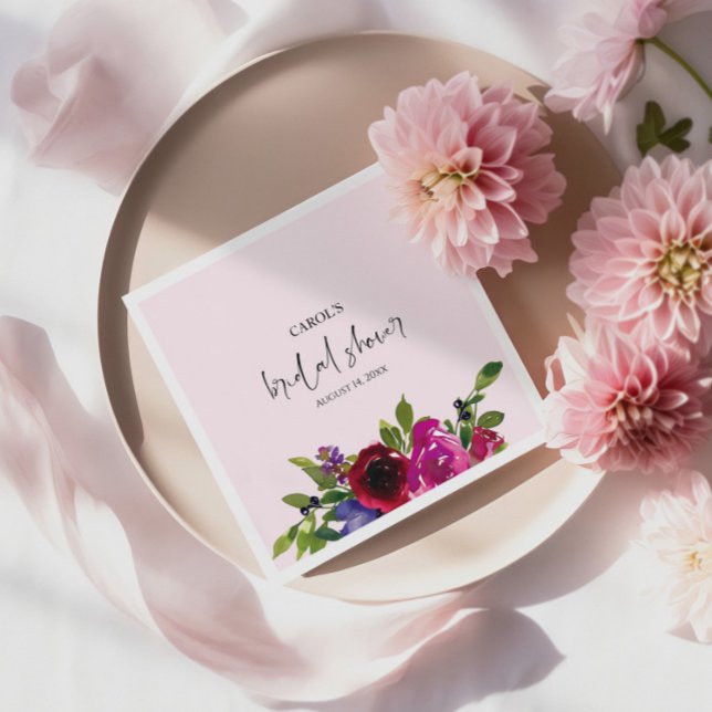 Servilleta de papel floral de acuarela rosa suave (Subido por el creador)