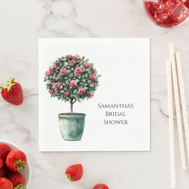 Servilleta De Papel Floral de árbol rosa con ducha de novia (In situ)