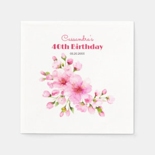 Servilleta De Papel Floral de cerezo rosado rustico Sakura cumpleaños
