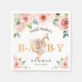 Servilleta De Papel Floral de cisne de Baby Shower