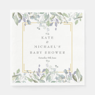 Servilleta De Papel Floral de color de agua Baby Shower/Sprinkle/Parej