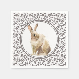 Servilleta De Papel Floral de conejo de Pascua